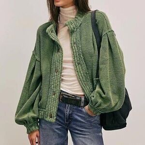 New w/ Flaw Free People We The Free Cute In This Cardi Cardigan in Frosty Spruce